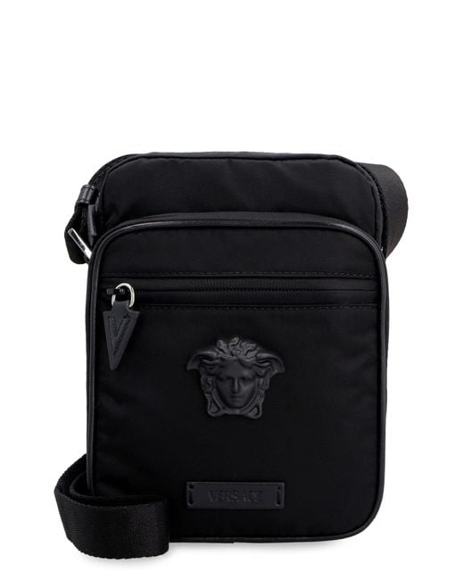 Versace Synthetic Medusa Nylon Messenger-bag in Black for Men | Lyst