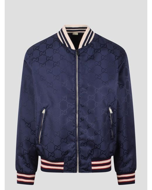 Gucci Blue Reversible Nylon Canvas Jacket for men