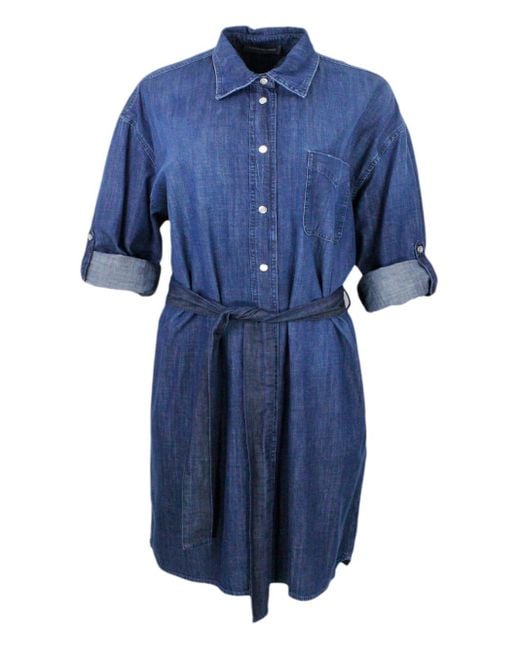 Lorena Antoniazzi Blue Shirt Dress