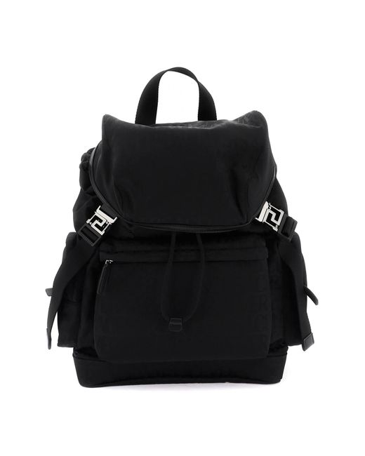 Versace Black Allover Neo Nylon Backpack for men