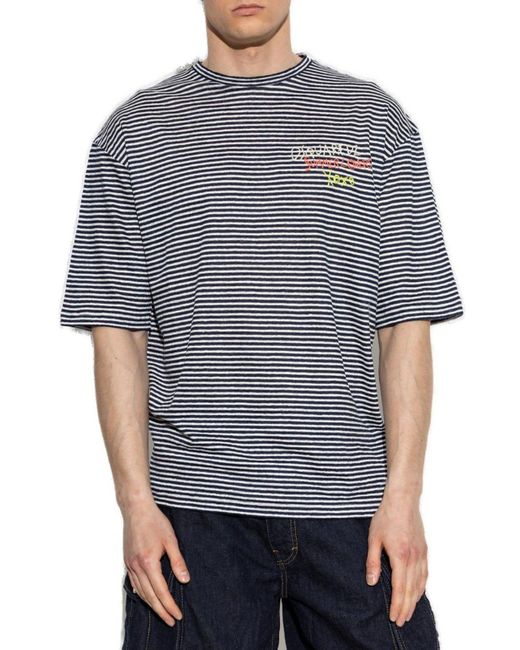 DSquared² Gray Summer Lovers Logo Embroidered T-Shirt for men