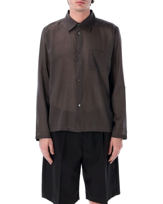 BERNER KUHL Black Merino Wool Cordial Shirt for men