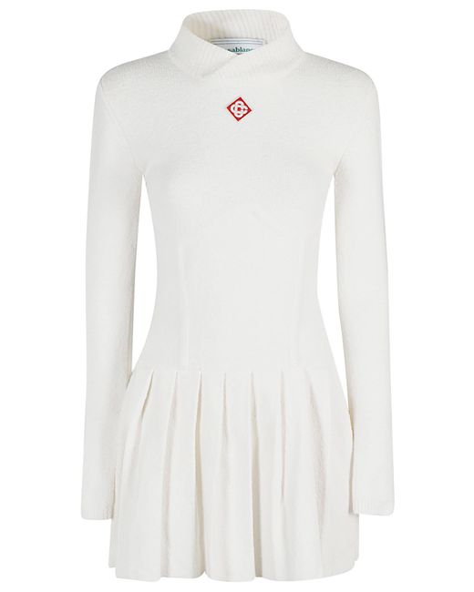 Casablanca White Boucle Bustier Tennis Dress
