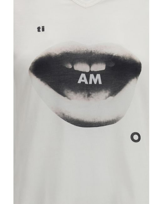 Fendi White Ti Amo Print Jersey T-Shirt Cotton T-Shirts