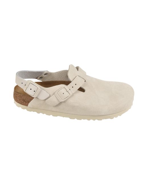 Birkenstock White Tokio Ii Suede Mules