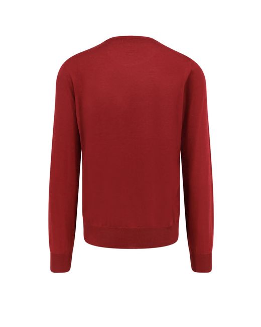 Brunello Cucinelli Red Cahmere And Silk Sweater for men