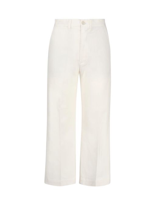 Polo Ralph Lauren White Flared Cropped Trousers