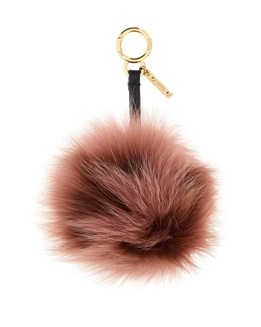 Fendi Multicolor Antiqued Fur Pompom Key Ring