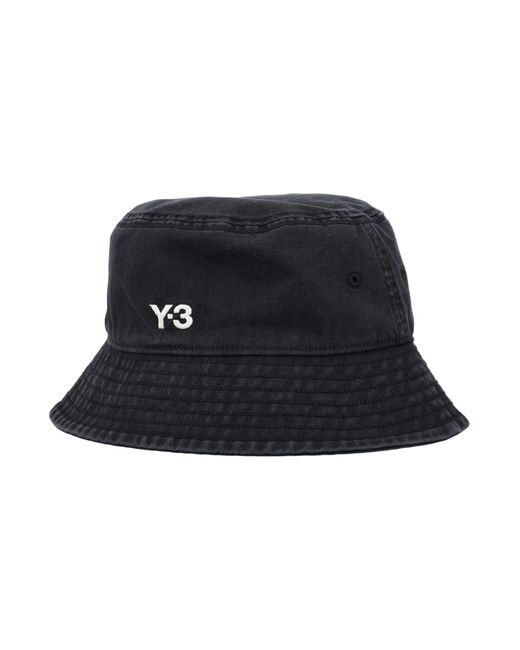 Y-3 Black Bucket Hat for men