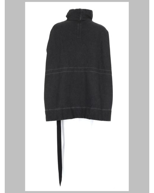 Rick Owens Black Mountain Jacket With Asymmetric Zip Cotton