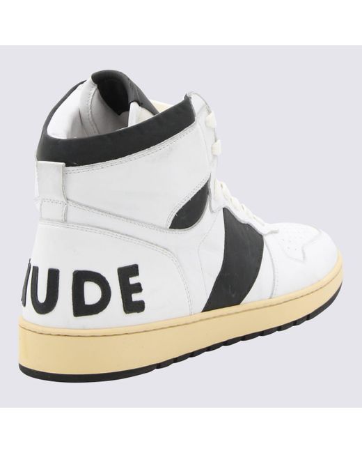 Rhude White Leather Rhecess Sneakers for men