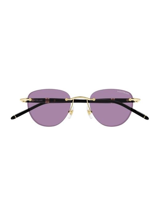 Montblanc Purple Mb0412S Linea Meisterstuck Iniettato/Metallo Sunglasses for men