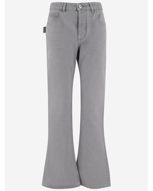 Bottega Veneta Gray Jeans Flared Denim Wash Cotton Trousers