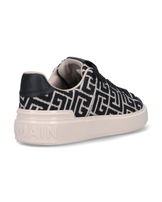 Balmain Black Canvas Sneakers