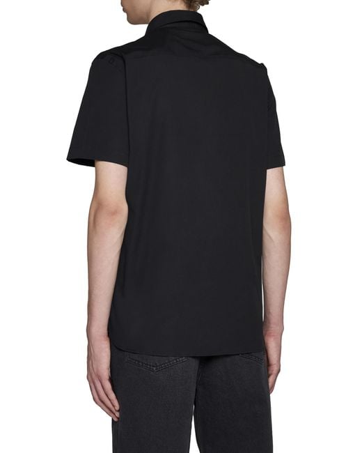 Burberry Black Stretch-cotton Ekd Shirt for men