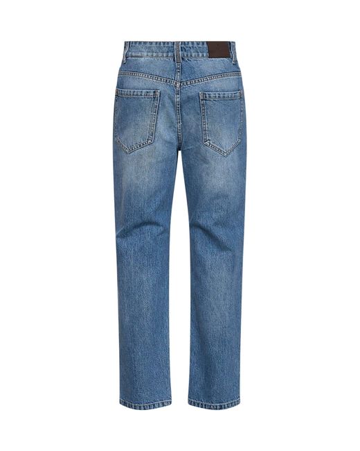 Brunello Cucinelli Blue Authentic Denim Retro Jeans With Monili