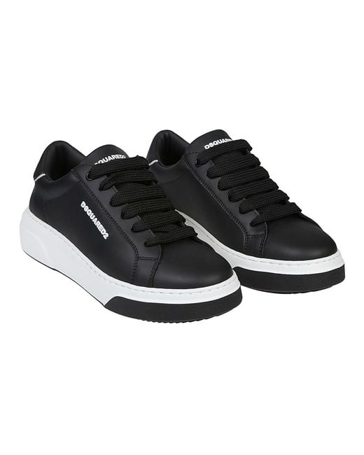 DSquared² Black Bumper Lace-Up Low Top Sneakers
