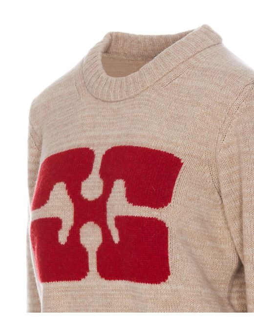 Ganni Red Graphic Butterfly Sweater