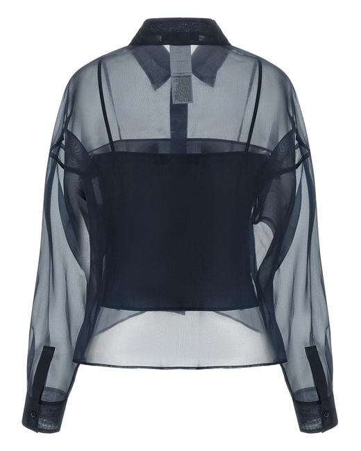 Max Mara Blue Cotton Blouse