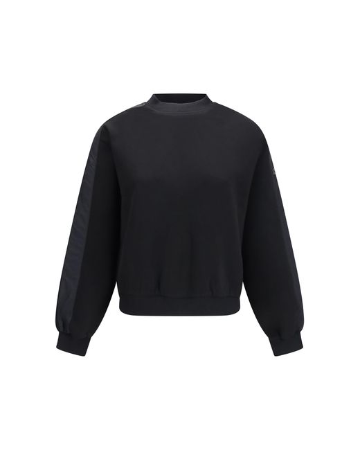Moose Knuckles Blue Mix Media Crewneck Sweater Cotton; Polyester; Elastane Sweatshirts