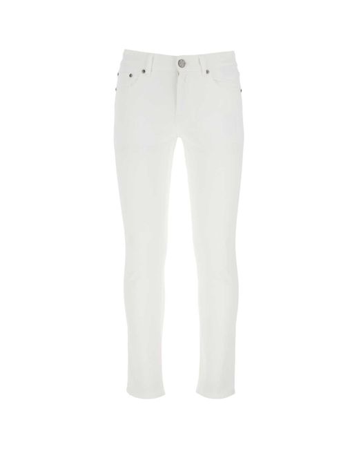 PT01 White Stretch Denim Rock Jeans for men