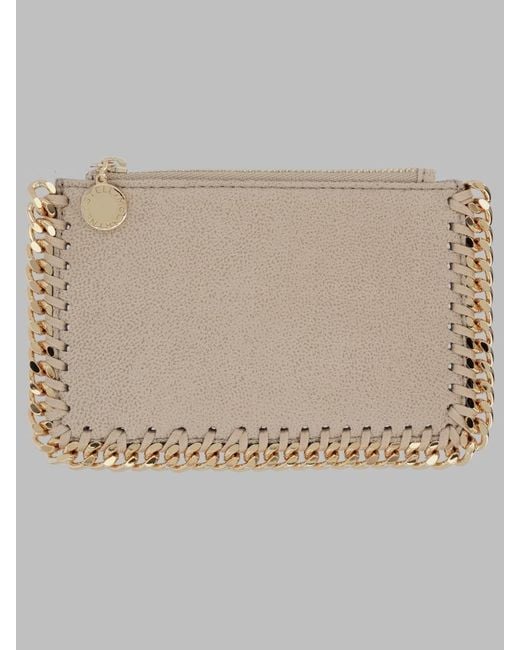 Stella McCartney Natural Card Holder Falabella Polyester Wallets & Purses