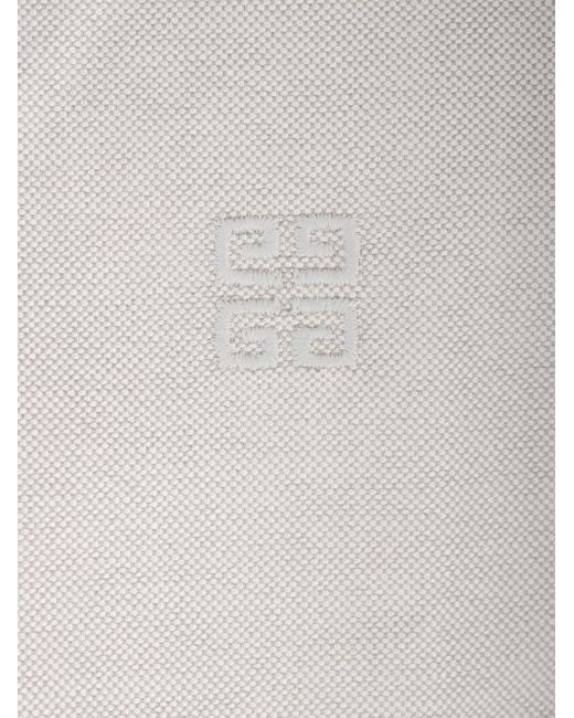 Givenchy White Grey Shirt With Embroidered Logo for men