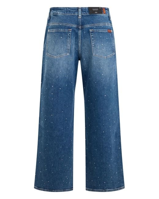 7 For All Mankind Blue Denim Jeans Cotton Straight-Leg