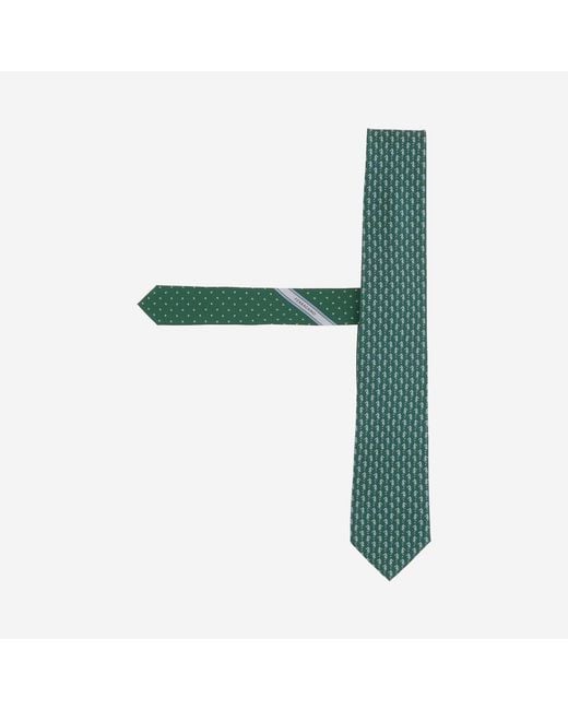 Ferragamo Green Tie Silk Ties & Bow for men