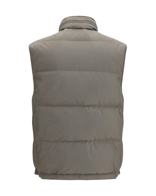 Brunello Cucinelli Gray Sleeveless Padded Gilet Polyester Blazers E Vests for men