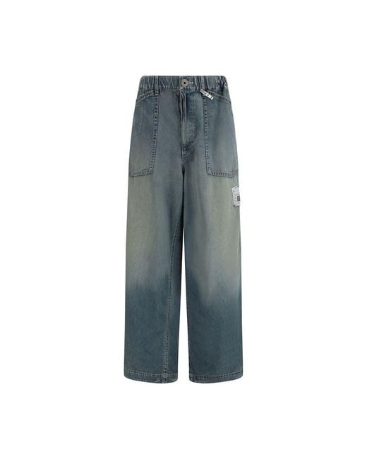 Maison Mihara Yasuhiro Blue Cotton Relaxed Fit Jeans