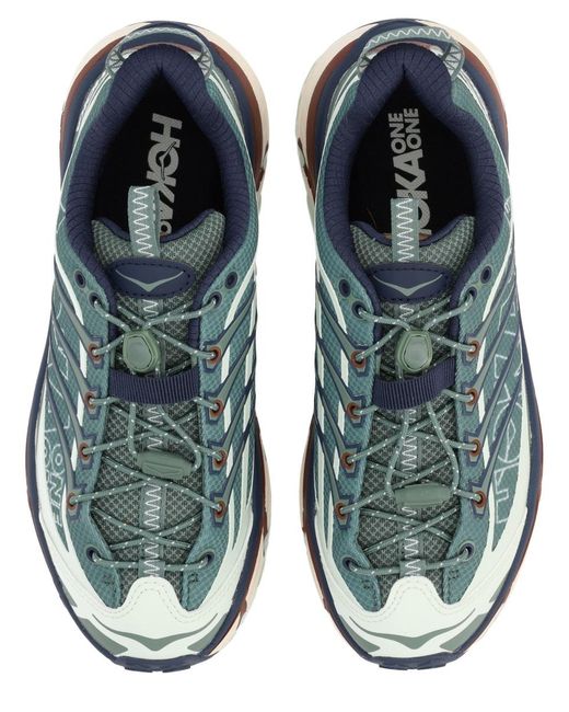 Hoka One One Green Mafate Three2 Wordmark Sneaker Synthetic Trainers