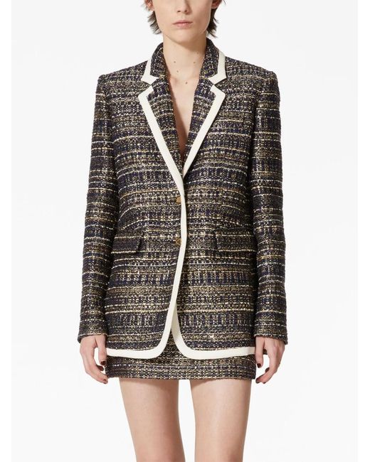 Valentino Black Tweed Party Single-Breasted Blazer Clothing
