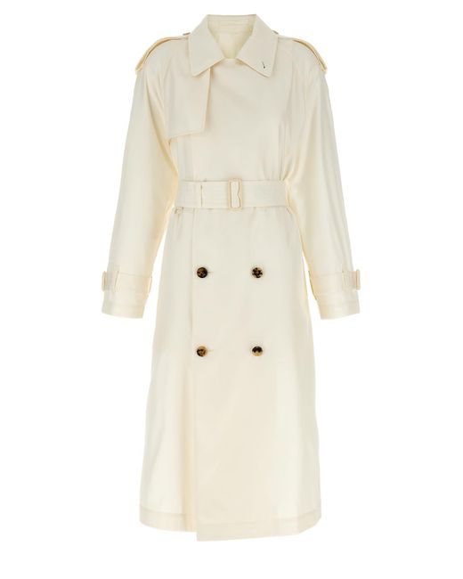 Burberry Natural Long Silk Trench Coat