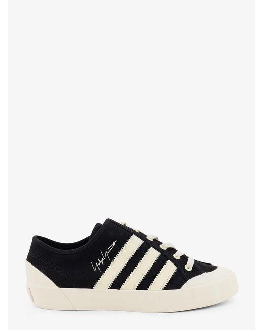 Adidas White Canvas Sneakers With Side Stripes Canvas/Rubber Trainers