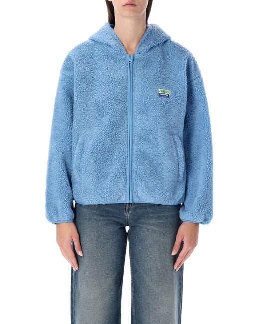 American Vintage Blue Hoktown Fleece Hooded Jacket