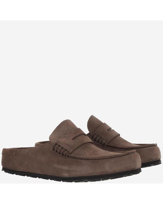 Birkenstock Brown Loafers Naples Wrapped Suede Leather
