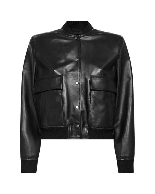 Salvatore Santoro Black Plongé Nappa Leather Bomber Jacket