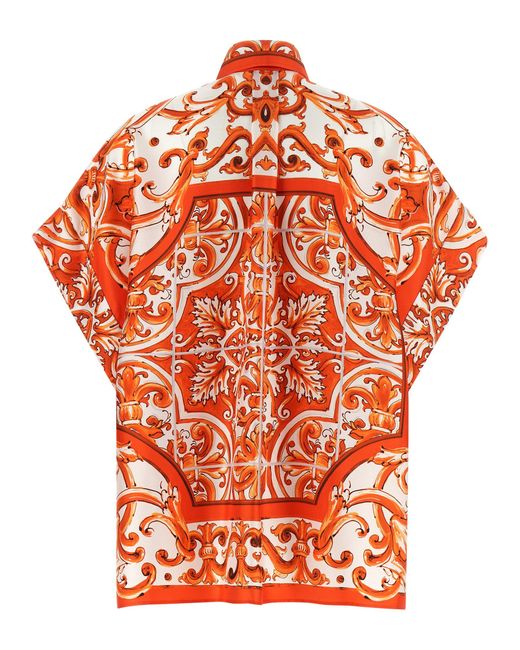 Dolce & Gabbana Orange Silk Blouse