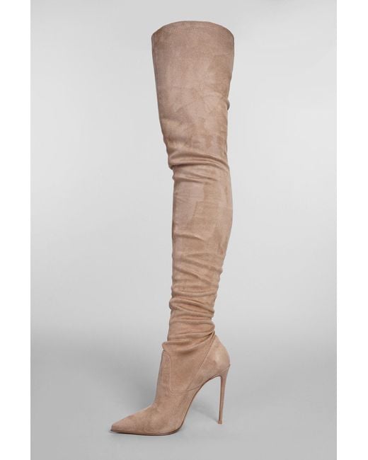 Beige store high boots