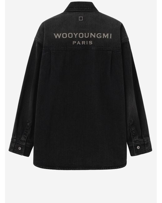 Wooyoungmi Black Shirt, Cotton With Logo for men