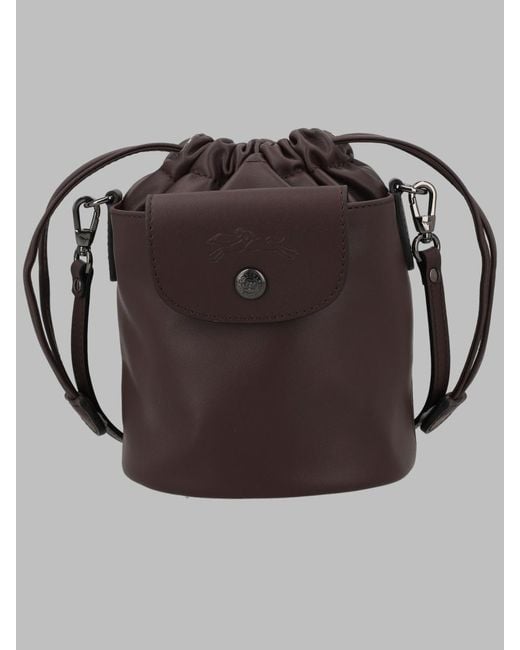 Longchamp Brown Bucket Bag Le Pliage Xtra Leather Shoulder