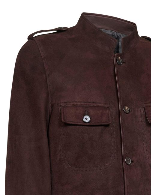 Prada Brown Coffee Suede Jacket for men