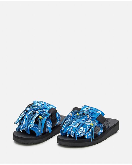 Alanui Blue Suicoke X Moto Fringed Slippers