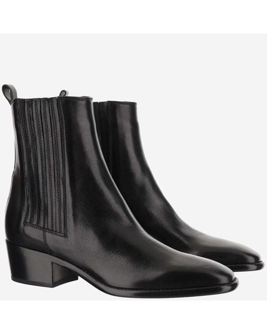Sartore Black Glossy Leather Ankle Boots