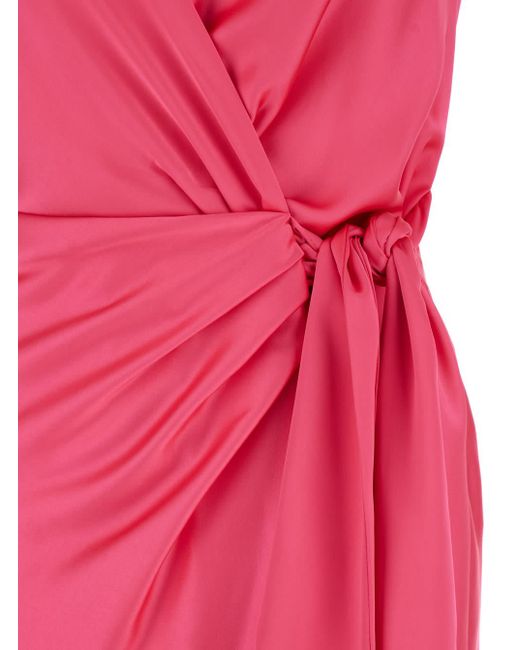 Pinko Pink Long Dress Wit Knot