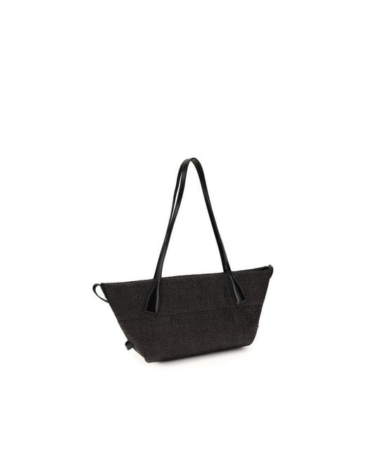 Balmain Black Raffia Shoulder Bag