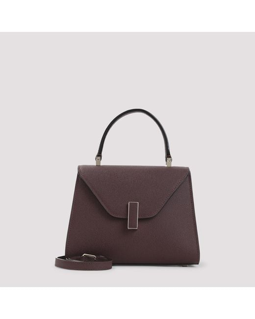 Valextra Brown Iside Top Handle Mini Bag Calf Leather