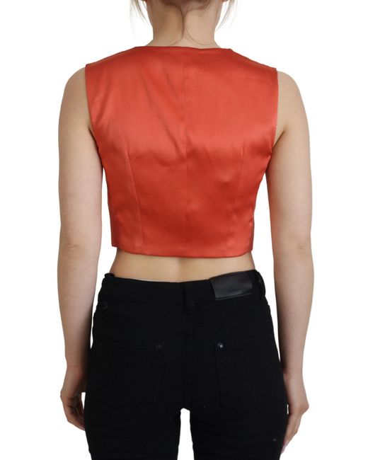 Dolce & Gabbana Red Elegant Silk Waistcoat