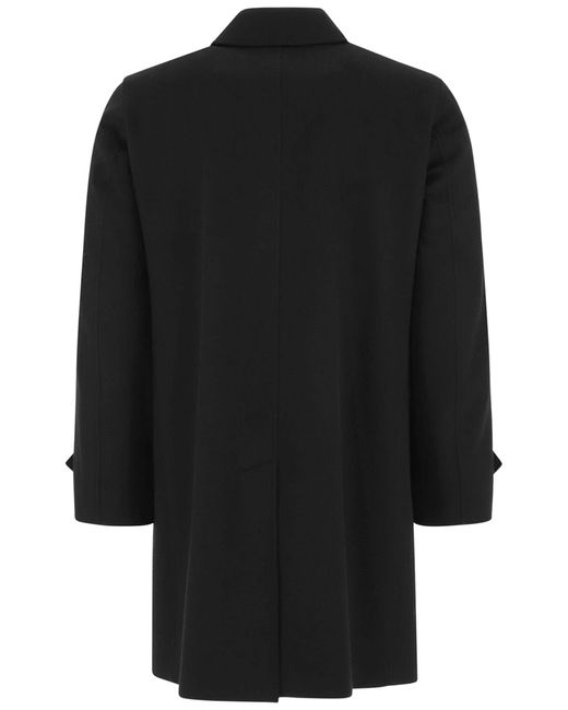 Herno Black Coat In Brushed Cashmere Wool for men